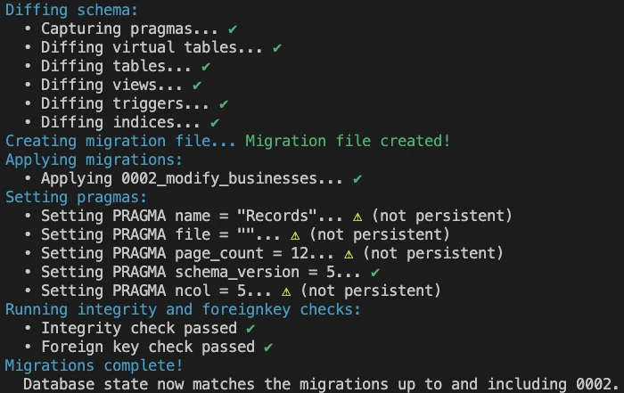 SQLite Auto Migrator command line interface