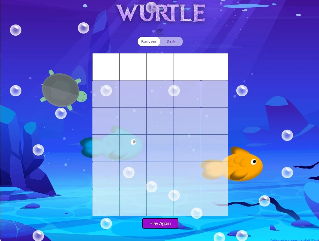 Wurtle word game web app